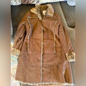 Thigh length Fur & Suede coat